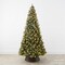 Pre Lit Pre Decorated Pine Artificial Christmas Tree Frosted 1,000 Tips with Pine Cones, 250 Lights & for Indoor Holiday Decor